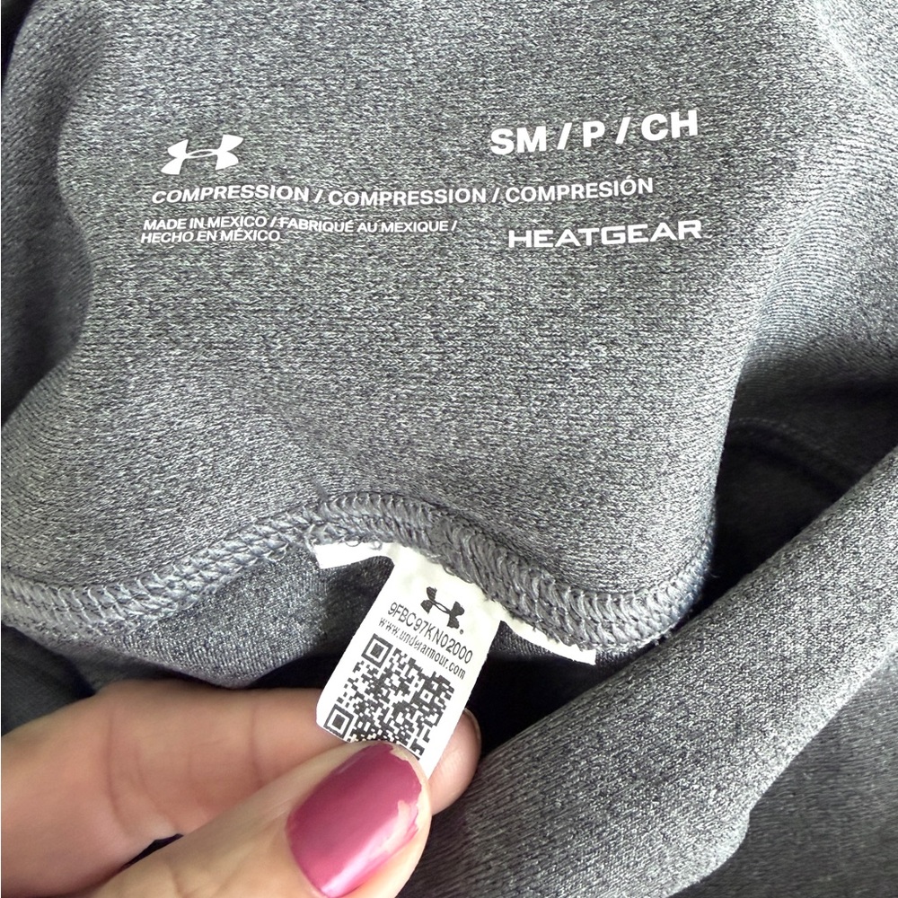 Under Armour Womens Leggings Size S Heat gear Compression Running Gym Gray - Picture 2 of 7